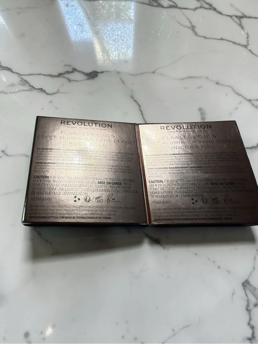 Revolution Flawless Foils Eyeshadow Duo - Rose Gold & Silver Unicorn
